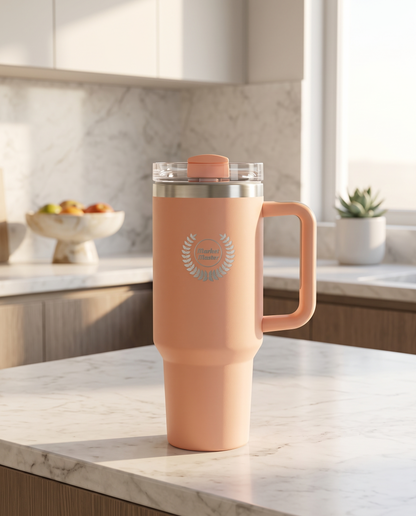 40 oz Premium Stainless Steel Tumbler with Handle & Straw | MARKET MASTER